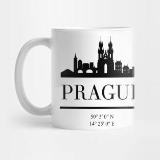 PRAGUE CZECH REPUBLIC BLACK SILHOUETTE SKYLINE ART Mug